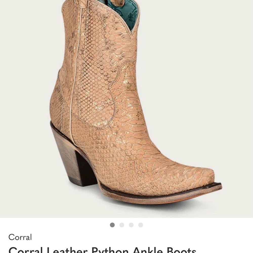 Corral Leather Python Ankle Boots, Western Cowboy… - image 3